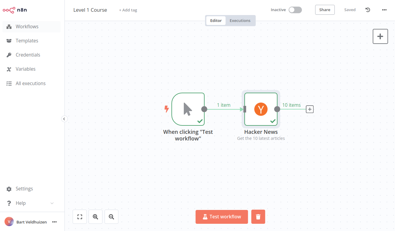 Successfully executed workflow